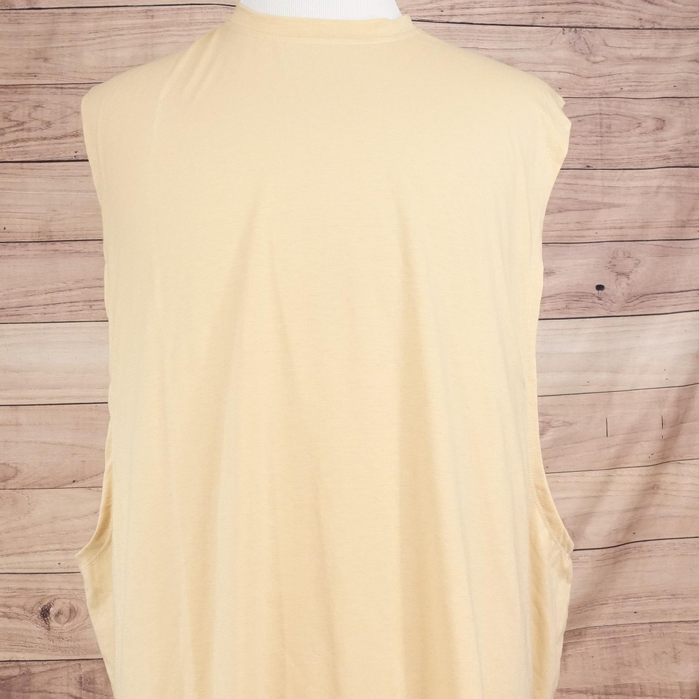 New!‎ Coofandy Shirt Mens 2XL Yellow Sleeveless Muscle Tank Top Tee T-Shirt